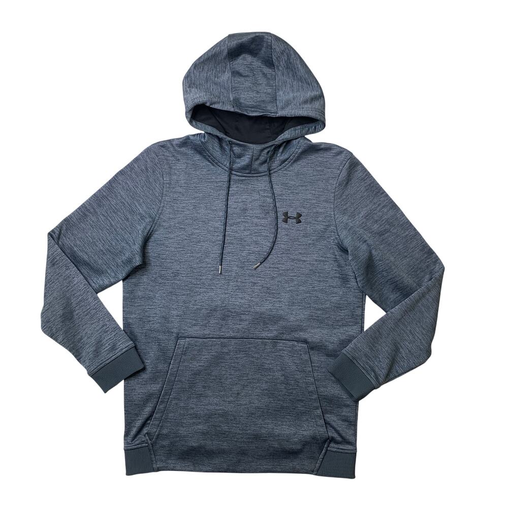 Under Armour Hoodie Mens S Small Gray-Blue Fleece Twist Coldgear Sweatshirt